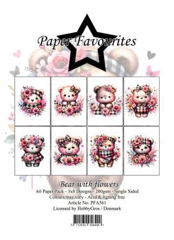Paper Favourites - Designpapier "Bear With Flowers" Paper Pack A6 - 24 Bogen
