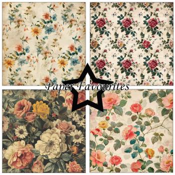 Paper Favourites - Designpapier "Vintage Flowers" Paper Pack 12x12 Inch 8 Bogen