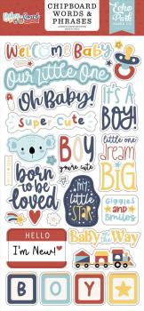 Echo Park - Sticker "Baby On Board It's a Boy!" Chipboard 6x13 Inch