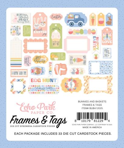 Echo Park - Stanzteile & Anhänger "Bunnies And Baskets" Frames & Tags 