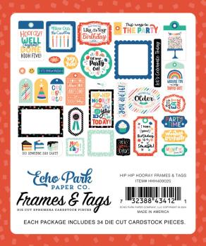 Echo Park - Stanzteile & Anhänger "Hip Hip Hooray" Frames & Tags 