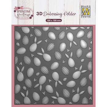 Nellie Snellen - Prägefolder "Hasen und Ostereier" 3D Embossing Folder 