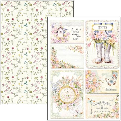 Ciao Bella - Stanzteile "Flower Shop" Creative Pad A4 - 9 Bogen