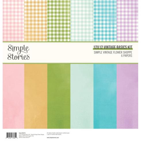 Simple Stories - Designpapier "Vintage Flower Shoppe" Paper Kit 12x12 Inch - 6 Bogen