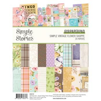 Simple Stories - Designpapier "Vintage Flower Shoppe" Paper Pack 6x8 Inch - 24 Bogen