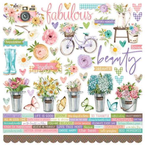 Simple Stories - Aufkleber "Vintage Flower Shoppe" Cardstock Sticker 