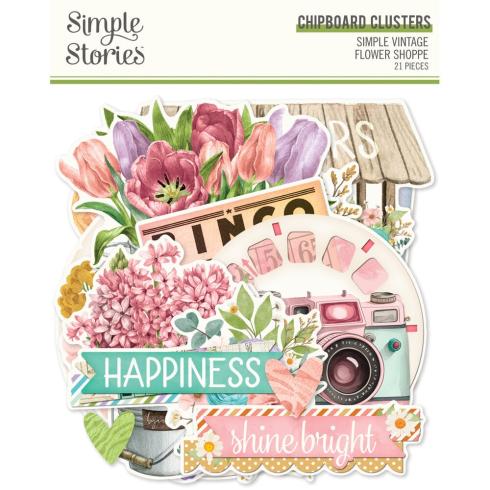 Simple Stories - Chipboard Clusters "Vintage Flower Shoppe" 