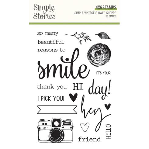 Simple Stories - Stempelset "Vintage Flower Shoppe" Clear Stamps 