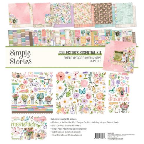 Simple Stories - Collectors Essential Kit "Vintage Flower Shoppe" 12 Bogen Designpapier
