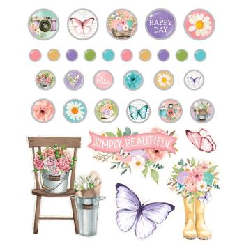 Preview: Simple Stories - Decorative Brads "Vintage Flower Shoppe" 