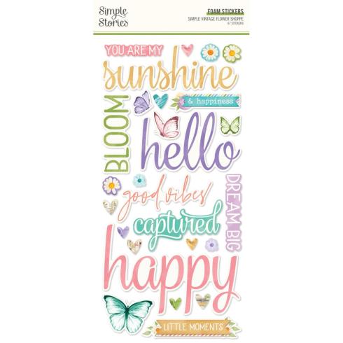Simple Stories - Aufkleber "Vintage Flower Shoppe" Foam Sticker