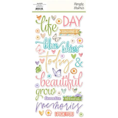 Simple Stories - Aufkleber "Vintage Flower Shoppe" Foam Sticker