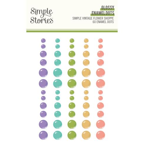 Simple Stories - Enamel Dots "Vintage Flower Shoppe" 60 Stück 
