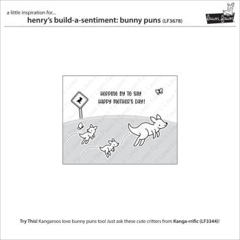 Lawn Fawn - Stempelset "Henry's Build-A-Sentiment: Bunny Puns" Clear Stamp