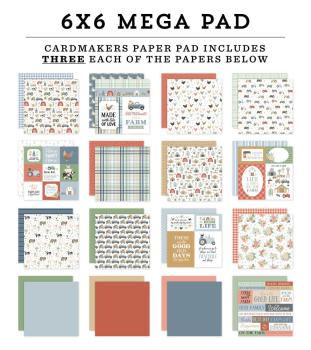 Carta Bella - Designpapier "On The Farm" Cardmakers Mega Pad 6x6 Inch - 48 Bogen
