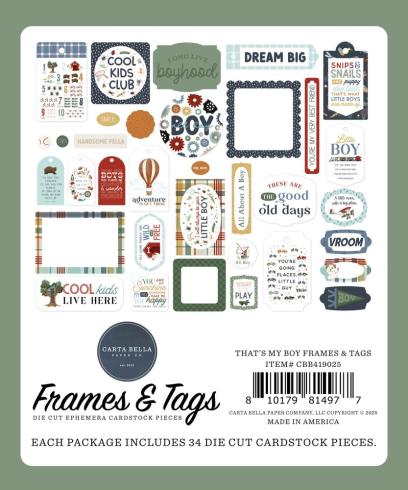 Carta Bella "That's My Boy" Frames & Tags