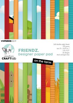 Creative Craft Lab - Studio Light - Friendz Designpapier "On The Farm " Paper Pack 21x14,8 cm - 24 Bogen