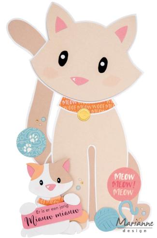 Marianne Design - Schablone 14,9x21cm "Sitting Cat" Stencil