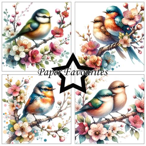 Paper Favourites - Designpapier "Birds and Flowers" Paper Pack 6x6 Inch - 24 Bogen