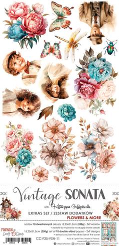 Craft OClock - Ausschneidebogen "Vintage Sonata" Extra Set Flowers & More - 18 Bogen