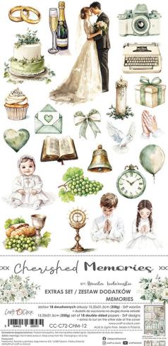 Craft OClock - Ausschneidebogen "Cherished Memories" Extra Set Memories - 18 Bogen
