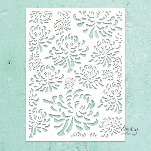 Mintay Papers - Kreativa Collection - Schablone 6x8 Inch "Chrysanthemum" Stencil
