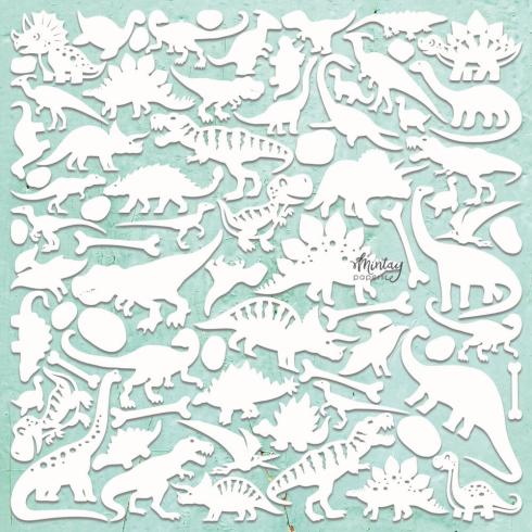 Mintay Papers - Stanzteile "Dino" Chipboard - Chippies Decor 12x12 Inch