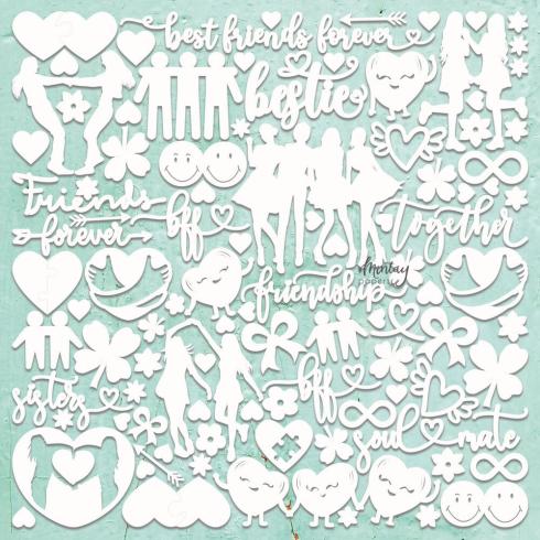 Mintay Papers - Stanzteile "Friends" Chipboard - Chippies Decor 12x12 Inch