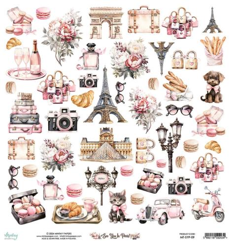 Mintay Papers - Papier Elemente "See You In Paris" Paper Elements 12x12 Inch