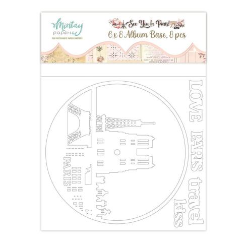 Mintay Papers "See You In Paris" Chipbaord Album Base 6x8 Inch
