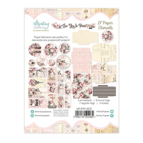 Mintay Papers - Papier Elemente - Stanzteile "See You In Paris" Paper Elements 6x8 Inch
