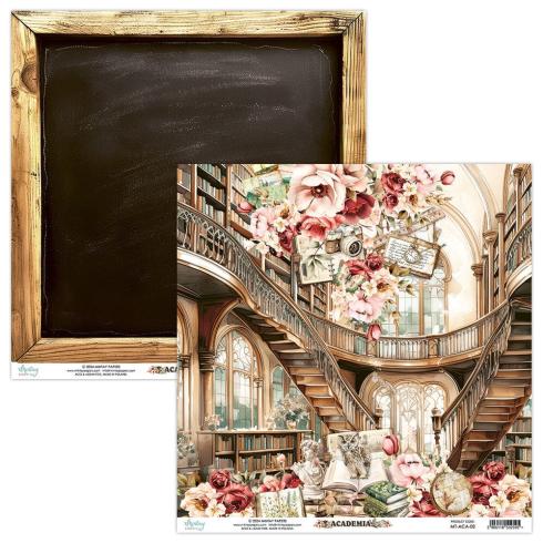 Mintay Papers - Designpapier "Academia" Scrapbooking Paper Pad 12x12 Inch - 12 Bogen
