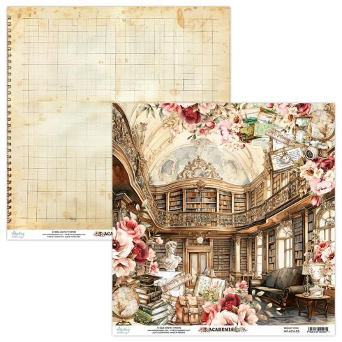 Mintay Papers - Designpapier "Academia" Scrapbooking Paper Pad 12x12 Inch - 12 Bogen