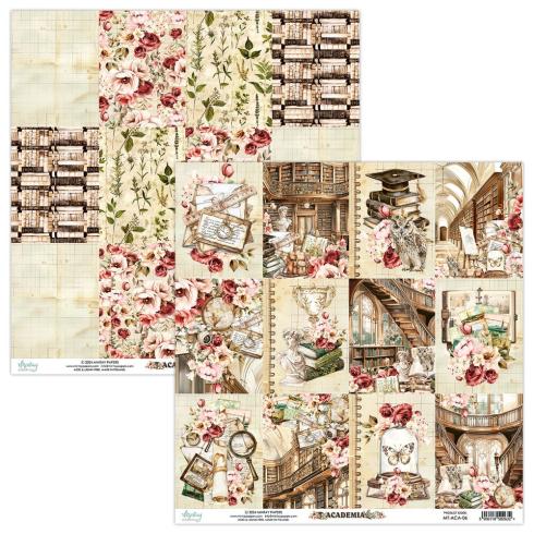 Mintay Papers - Designpapier "Academia" Scrapbooking Paper Pad 12x12 Inch - 12 Bogen