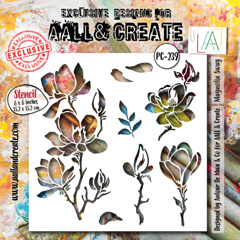 AALL and Create - Schablone 6x6 Inch "Magnolia Sway "Stencil