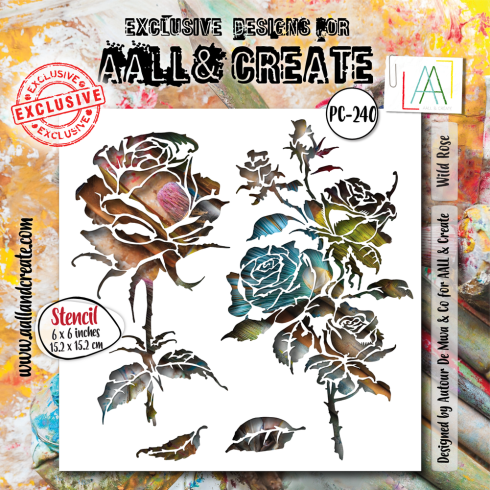 AALL and Create - Schablone 6x6 Inch "Wild Rose "Stencil
