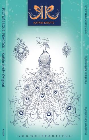 Katkin Krafts - Stempelset "Picturesque Peacock" Clear Stamps