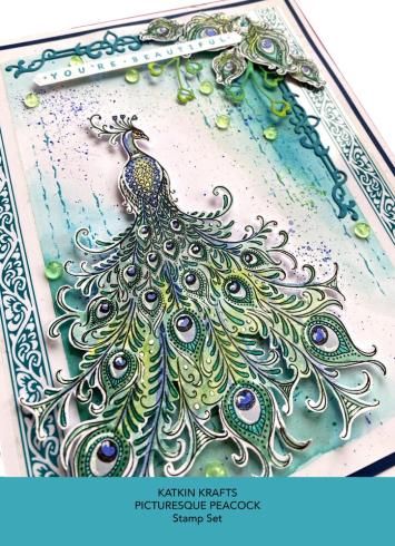 Katkin Krafts - Stempelset "Picturesque Peacock" Clear Stamps