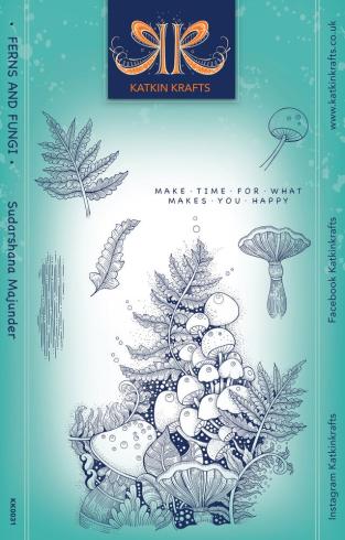 Katkin Krafts - Stempelset "Ferns and Fungi" Clear Stamps