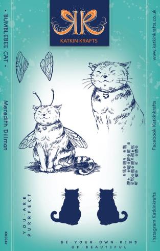 Katkin Krafts - Stempelset "Bumblebee Cat" Clear Stamps