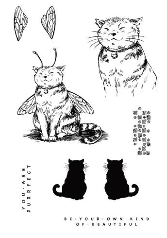 Katkin Krafts - Stempelset "Bumblebee Cat" Clear Stamps