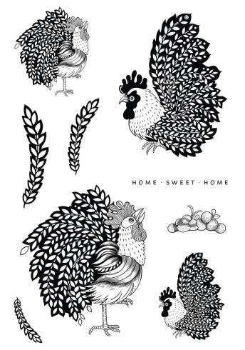 Katkin Krafts - Stempelset "The Roosters" Clear Stamps