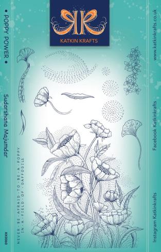 Katkin Krafts - Stempelset "Poppy Power" Clear Stamps