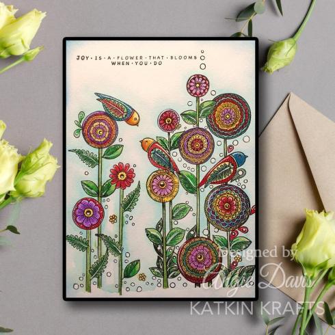 Katkin Krafts - Stempelset "Dance With Dahlias" Clear Stamps