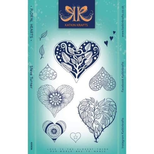 Katkin Krafts - Stempelset "Floral Hearts" Clear Stamps
