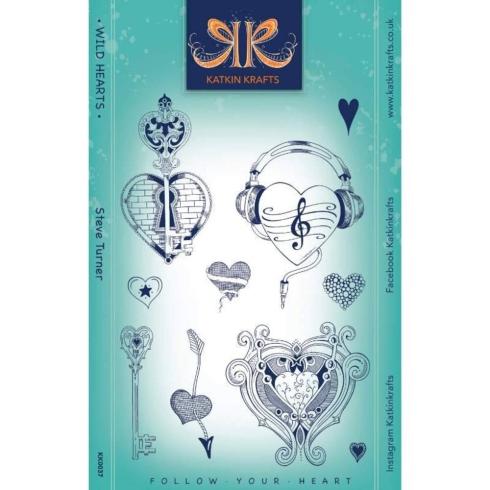 Katkin Krafts - Stempelset "Wild Hearts" Clear Stamps