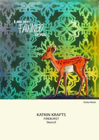 Katkin Krafts - Schablone 7x7 Inch "Fireburst" Stencil 