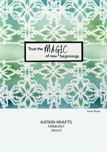 Katkin Krafts - Schablone 7x7 Inch "Fireburst" Stencil 