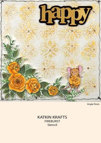 Katkin Krafts - Schablone 7x7 Inch "Fireburst" Stencil 