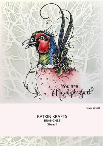 Katkin Krafts - Schablone 7x7 Inch "Branches" Stencil 